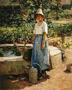 Theodore Robinson At the Fountain USA oil painting artist